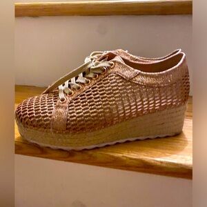 Sneaker Wedges! Rose gold pretty shoes! Like new